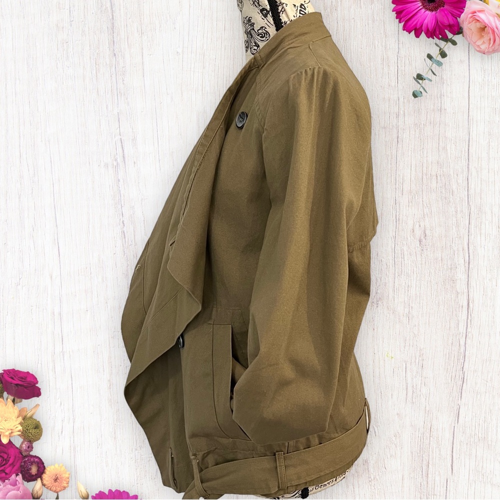 NWT J.O.A. Just One Answer Long Sleeve Military Green Utility Jacket Size Small - Picture 5 of 11